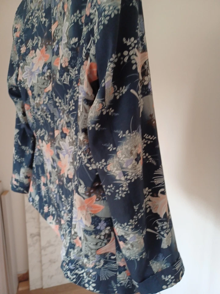 Oasis Jacket Size 8 Blue Floral Blazer Excellent Condition - Image 3 of 4