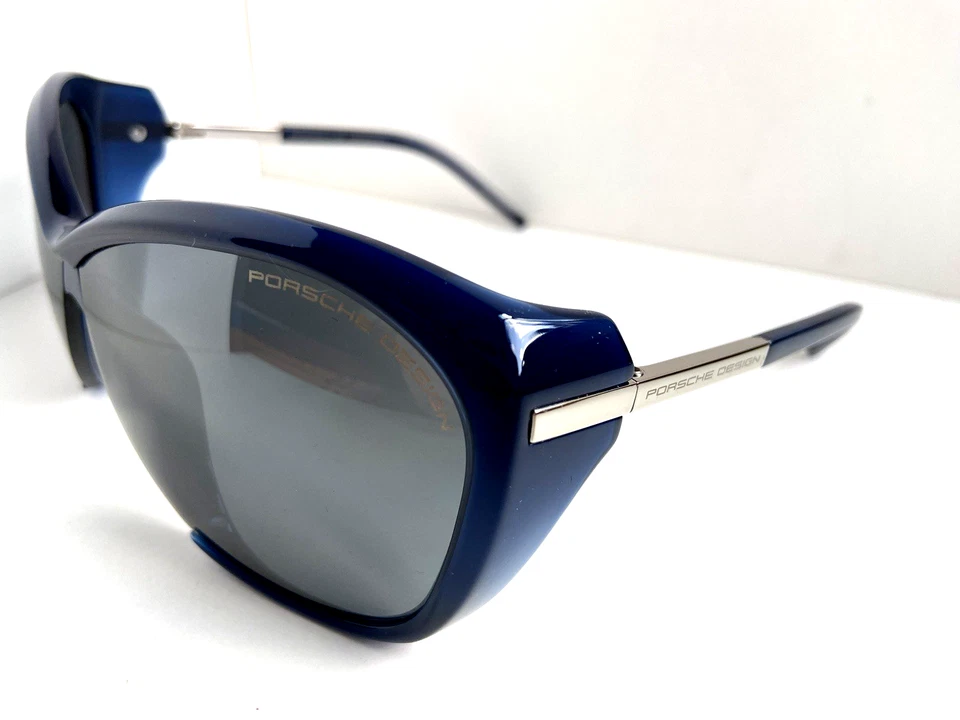 Gafas de sol para mujer Porsche Design P 8603 D Cat.3 azules de gran tamaño ojo de gato Italia. Foto 3 de 4