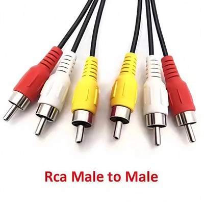 3 RCA to 3 RCA Male to Male Composite AV Cable for TV DVD Home Theater- 1m