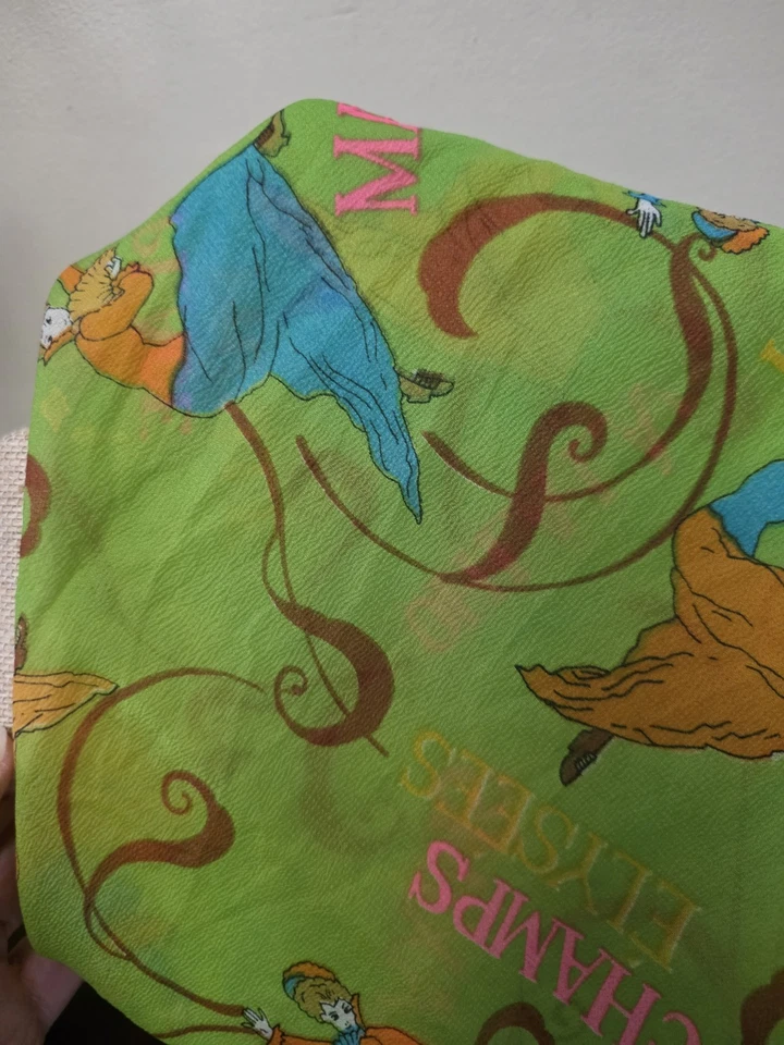 Bufanda parisina vintage retro mod años 60 "OhLaLa" Champs Elysees Place Pigalle nailon Foto 2 de 4