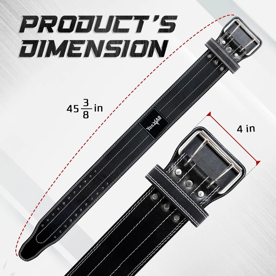Cinturón de levantamiento de pesas de cuero Yes4All - Premium 100 % genuino mediano, mediano  Foto 2 de 4