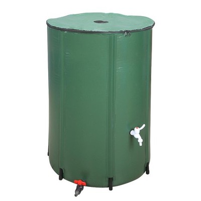100 Gallon Rain Barrel Portable Water Storage Tank Garden Water Catcher Green