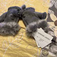 Women Warm Winter Gloves Fingerless Half Finger Faux Fur Short Ladies Mittens