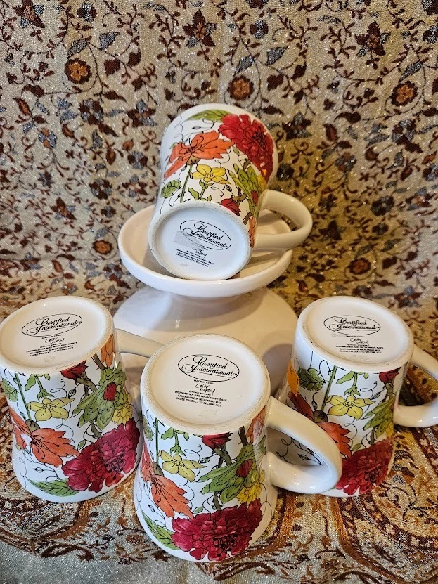 Certified International Mindy  Sommers Colorful Bakery Floral Coffee Mugs Set 4 - Imagem 4 de 4