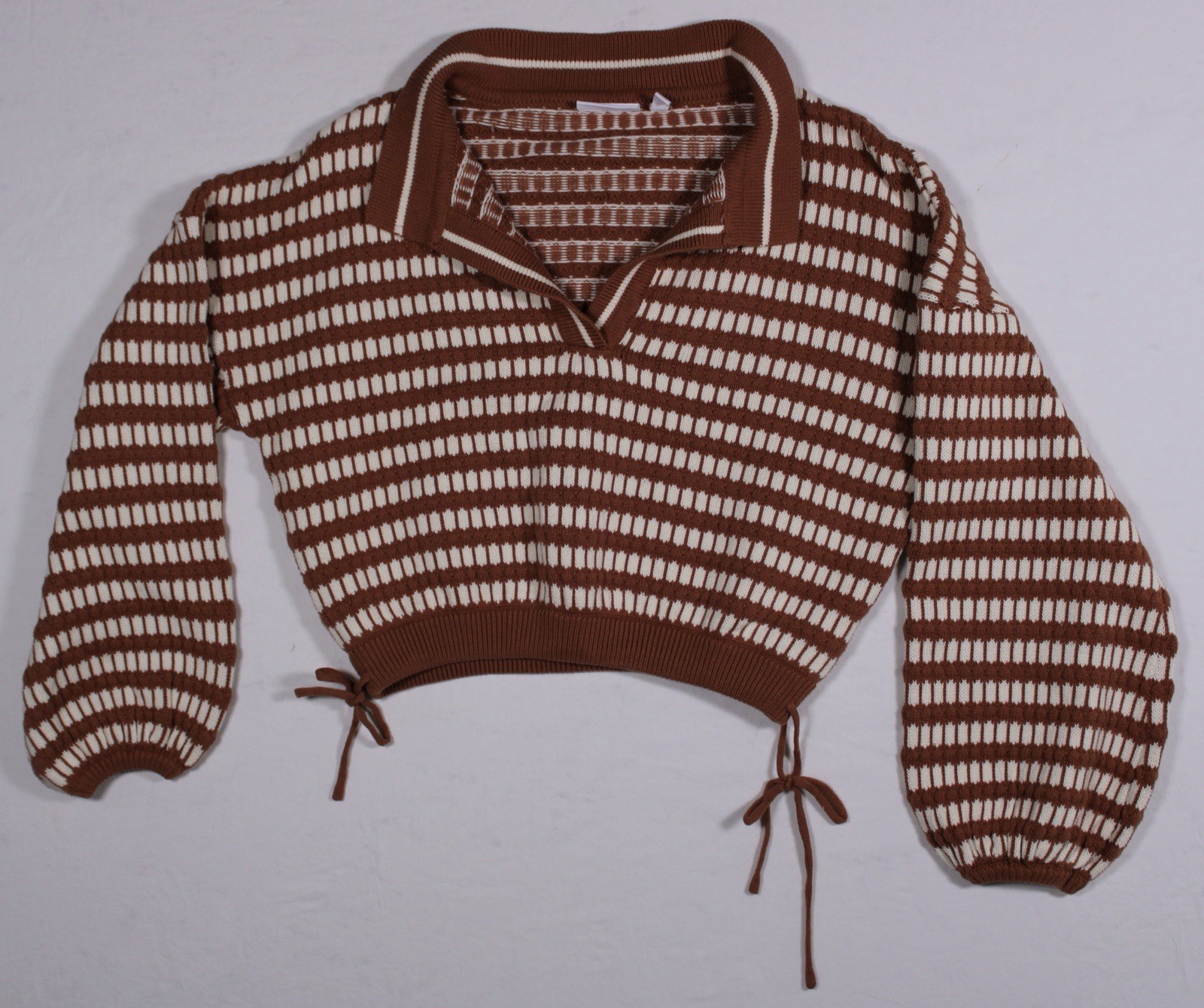 Willow + Root Collard Split Neck Cropped Sweater … - image 1