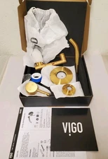 VIGO Olus Single Handle Wall Mount Bathroom Faucet in Matte Brushed Gold