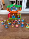 Vintage Weeble Wobble Tree House Slide & Ferris wheel Musical WORKS w 20 Figures