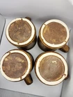 4 x "McCoy 1412" Style Pottery Mugs “Canyon Mesa” Style Rustic Matte Brown (057)