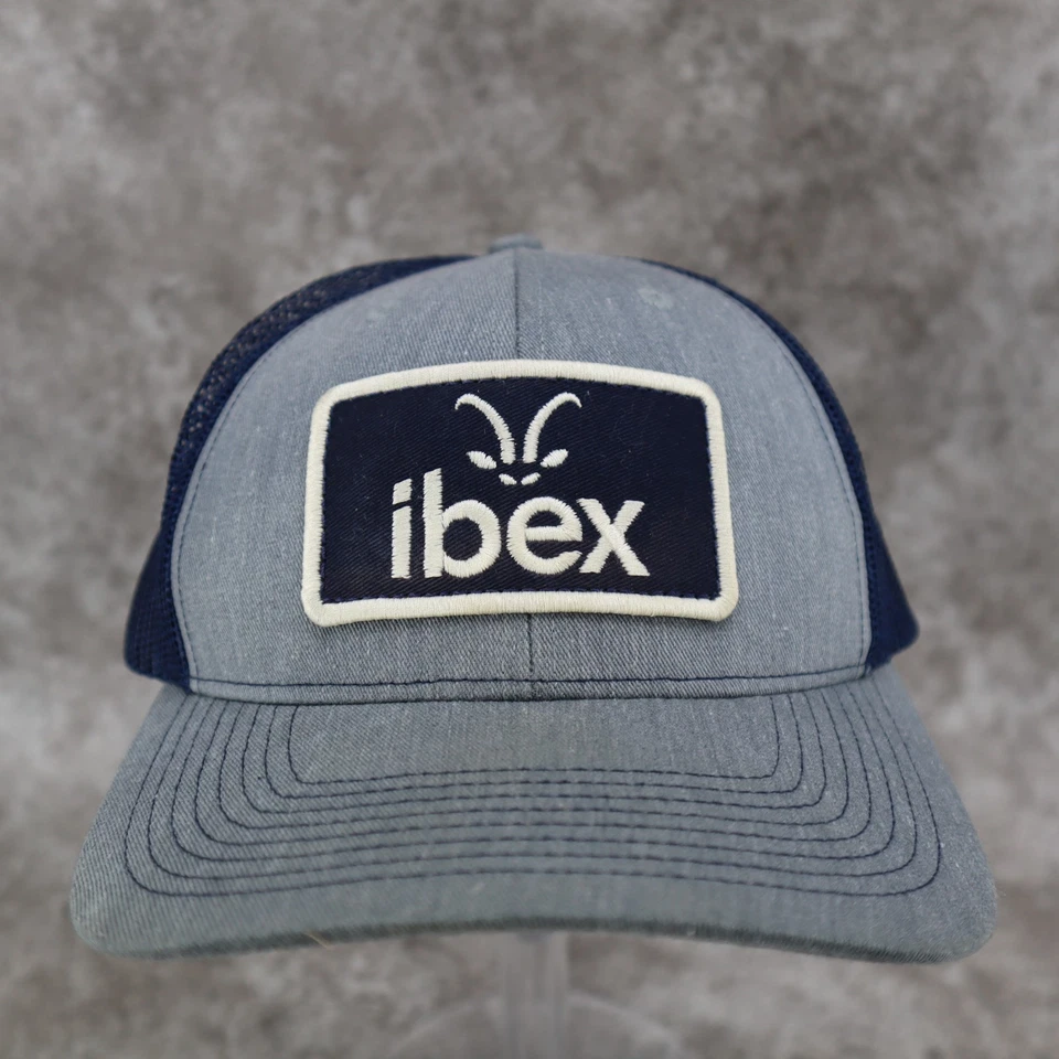 Sombrero de malla para exteriores Ibex gorra de pelota gris azul para hombre con tirantes ajustable Foto 2 de 4