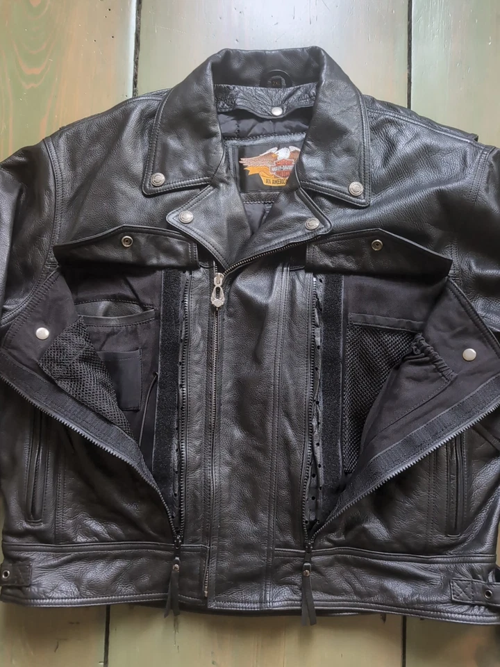Harley Davidson 2XL Men's NEVADA Leather Jacket w/ Liner Vest | Concealed Carry - Image 3 of 4