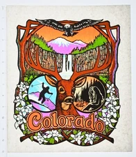 Original VINTAGE 1970s Heat Transfer | Colorado Elk Mountain Scenic - Roach '74