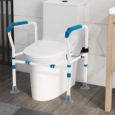 NNECW Toilet Safety Rail with Adjustable Height for Elderly