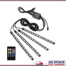 Car Interior Led Strip Lights 4pcs 48 Led Multicolor Under Dash Kit Music Sound Car Interior Led Strip Lights 4pcs 48 Led Multicolor Under Dash Kit Music Sound