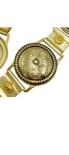 Vtg Captiva Collectibles Vintage Gold PU Leather Medallion Belt Size Small 80's