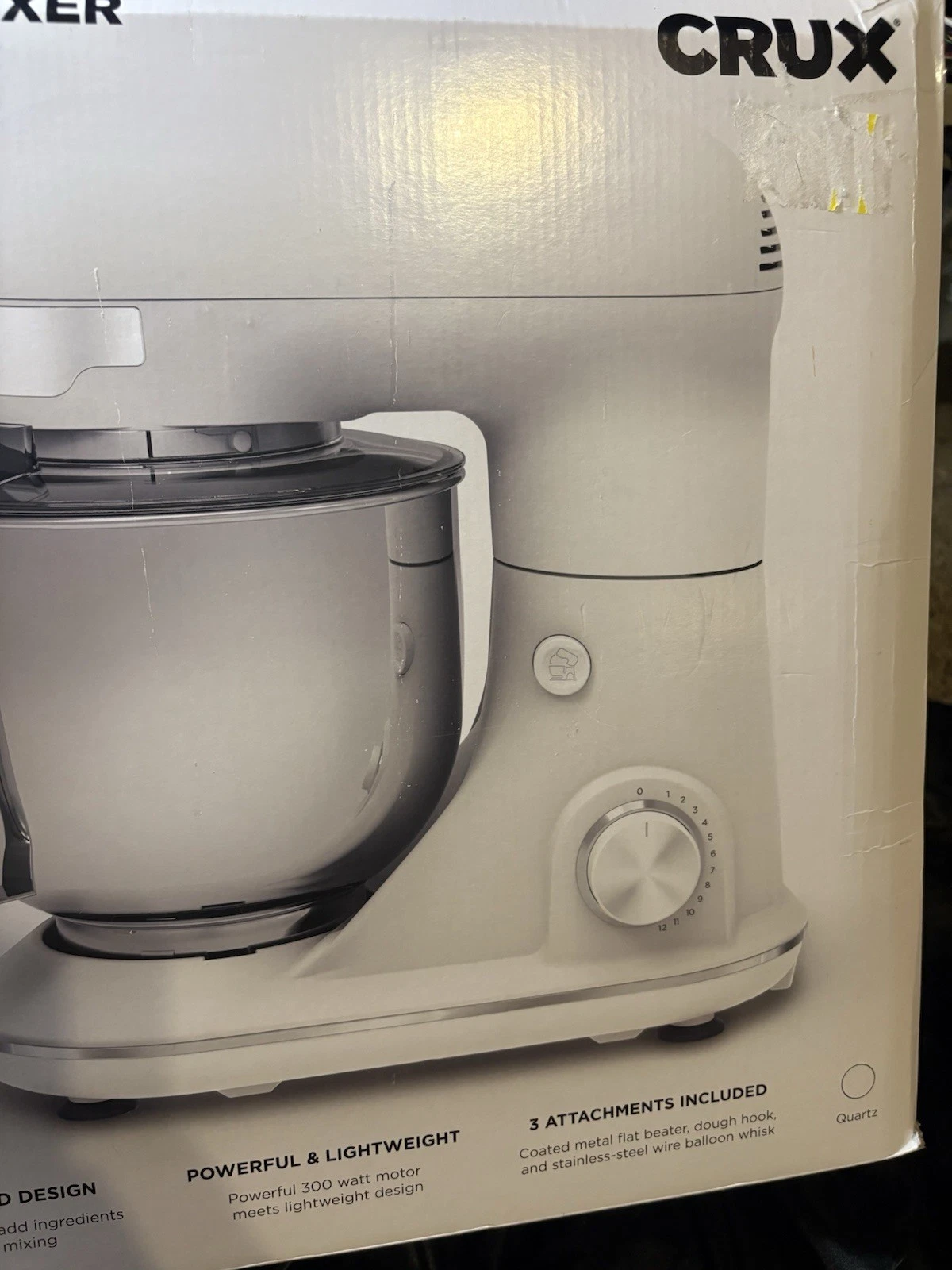 Crux Stand Mixer 5.3 QT Stainless Steel Bowl Tilt Head 12 Speed