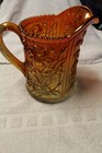 Vintage Imperial Marigold Carnival Glass Gold Iridescent Decorative Rose Pitcher — photo 1
