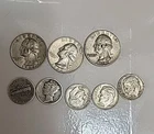 SILVER PRE-65 LOT OF 3 QUARTERS 3 DIMES 2 MERCURY COINS USA SELLER FREE SHIPPING