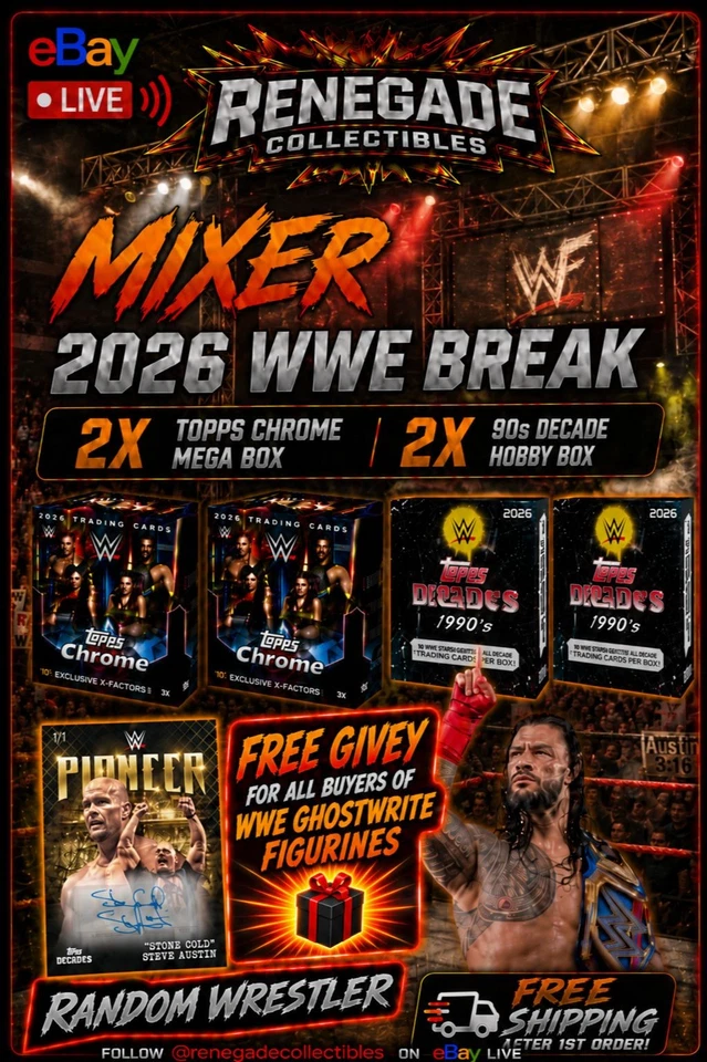 ⚡ WWE Mixer Break | $3 Random, 2x 90s Decade(Exclusive), 2x Chrome Mega box