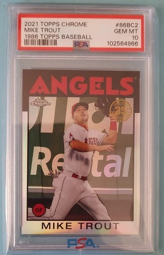 2021 Topps Chrome #86BC-2 - 1986 Topps Baseball- Mike Trout Angels PSA 10