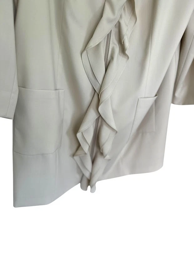 Traje Pantalón Mujer Doncaster Collections 2 Piezas Talla 18 Crema Mezcla Lana Carrera Oficina Foto 4 de 4