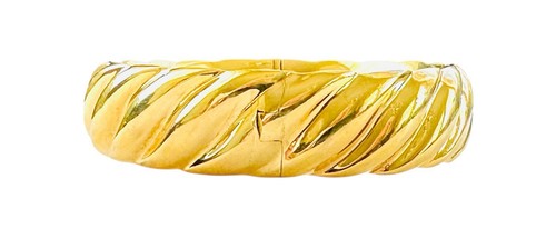 French Solid 18k Gold Bangle Bracelet 40.5 grams 15.5 mm / 0.60" Wide - Picture 9 of 18