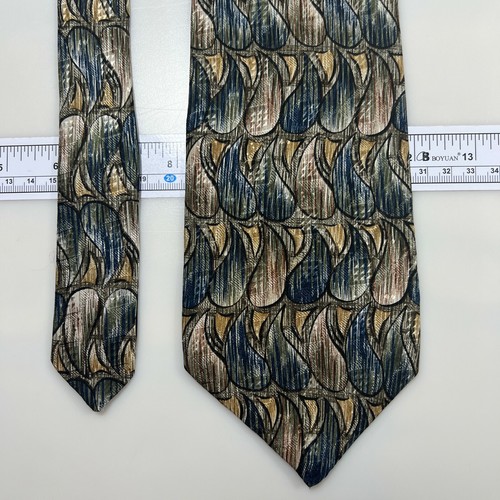 Guy Laroche Diffusion Tie Men's Green Water Drop Silk Necktie Handmade In Canada - Picture 4 of 9
