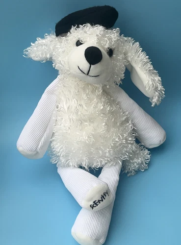 Scentsy Buddy Pari the Poodle no scent white w/ black Beret Cap Clean Fresh