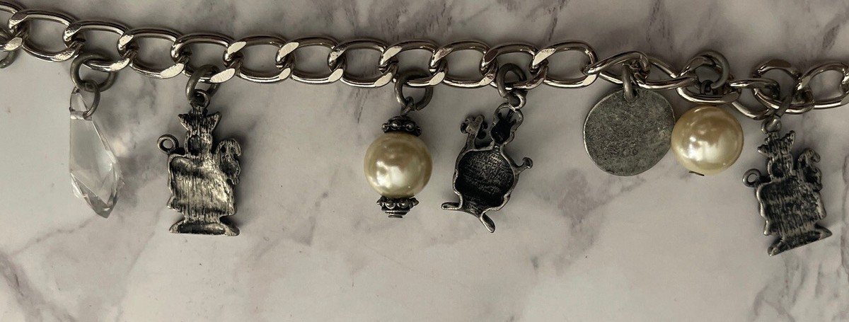 Guess Belt Silver Tone Chain Charms & Beads XT-72 | eBay