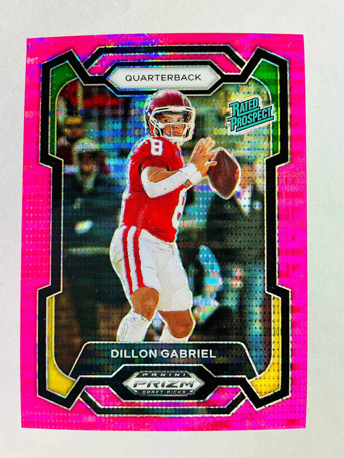 2024 Panini Prizm Draft Dillon Gabriel RC Pink Pulsar /15 Card #197