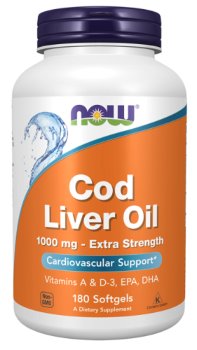 Cod Trane, Extra Strength 1000 mg 180 Soft Capsules Heart and Brain Now Foods - Picture 1 of 3