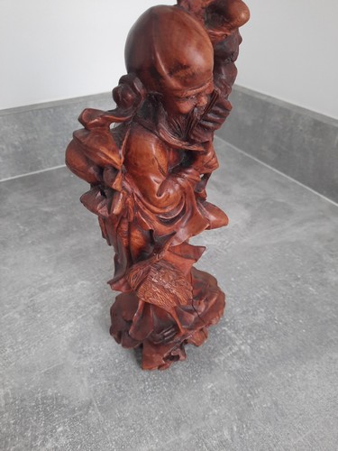 Stunning Vintage Hand Carved Lao Shaouxing Chinese God Of Longevity - Picture 3 of 6