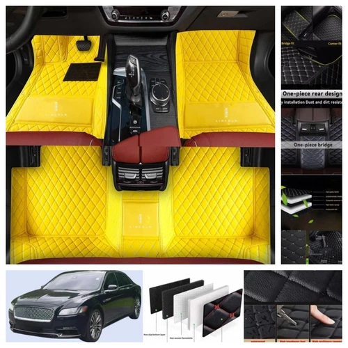 For Lincoln Continental 2017-2020 Car Floor Mats Leather Luxury Custom Carpets - Imagen 16 de 44
