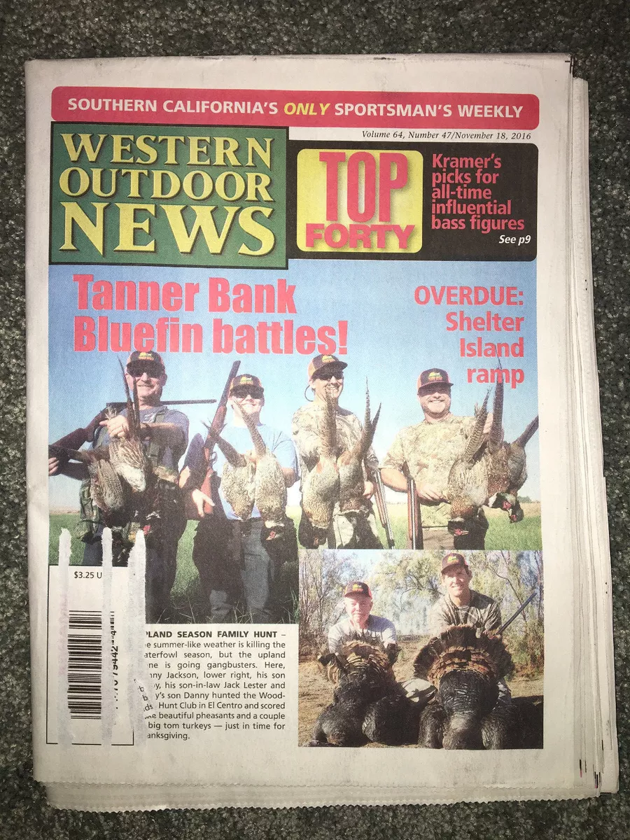 WESTERN OUTDOOR NEWS Newspaper MAGAZINE November 2016 FISHING