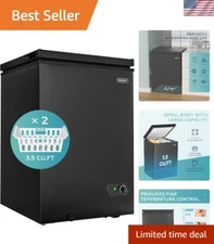 3.5 Cu.Ft Mini Freezer with Adjustable Thermostat - Perfect for Home and Garage