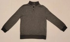 Cat And Jack Boy's Sz S 6-7 Pullover Gray Sweater Button Turtleneck