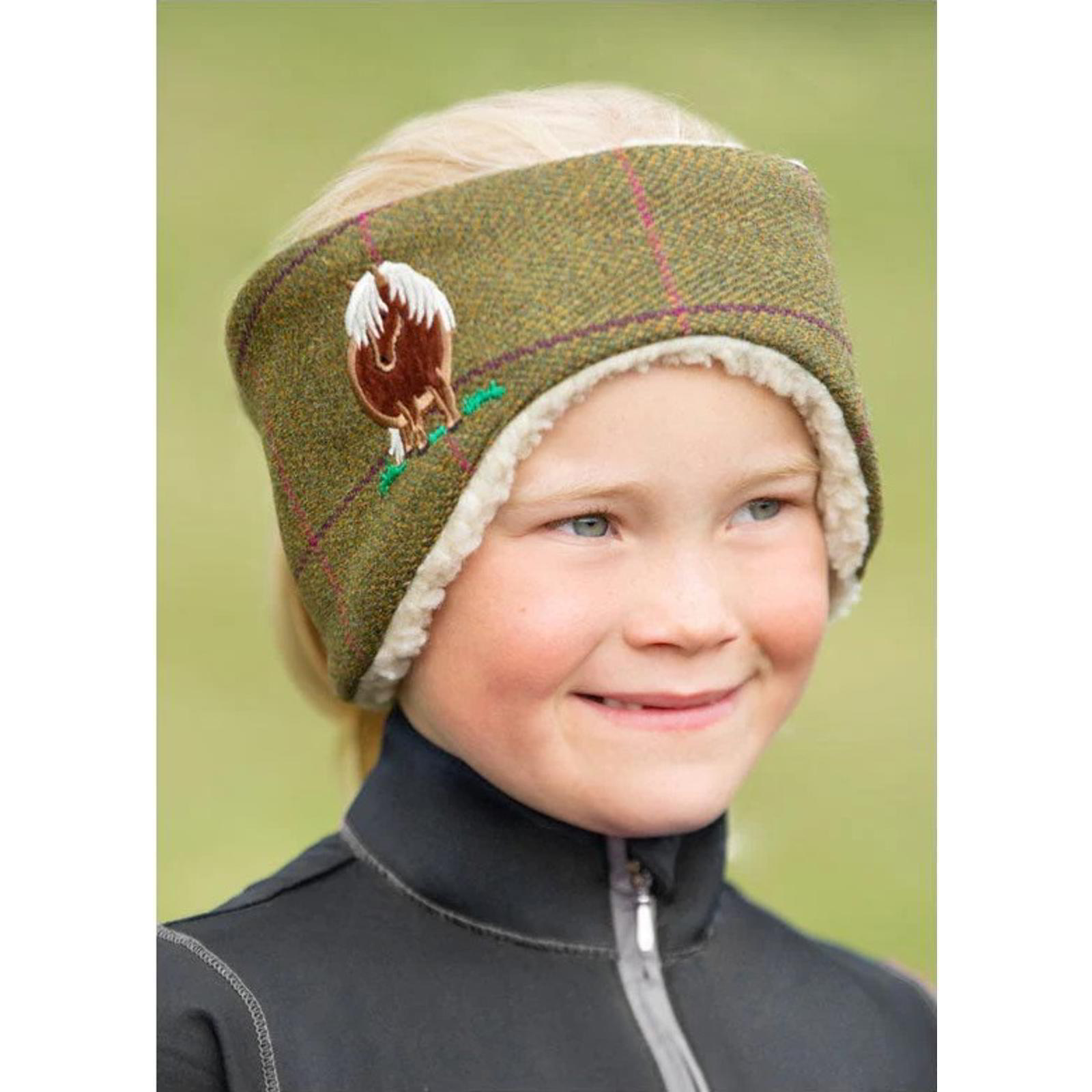 Cerchietto in tweed per bambini Fat Pony collezione British Country tweed oliva