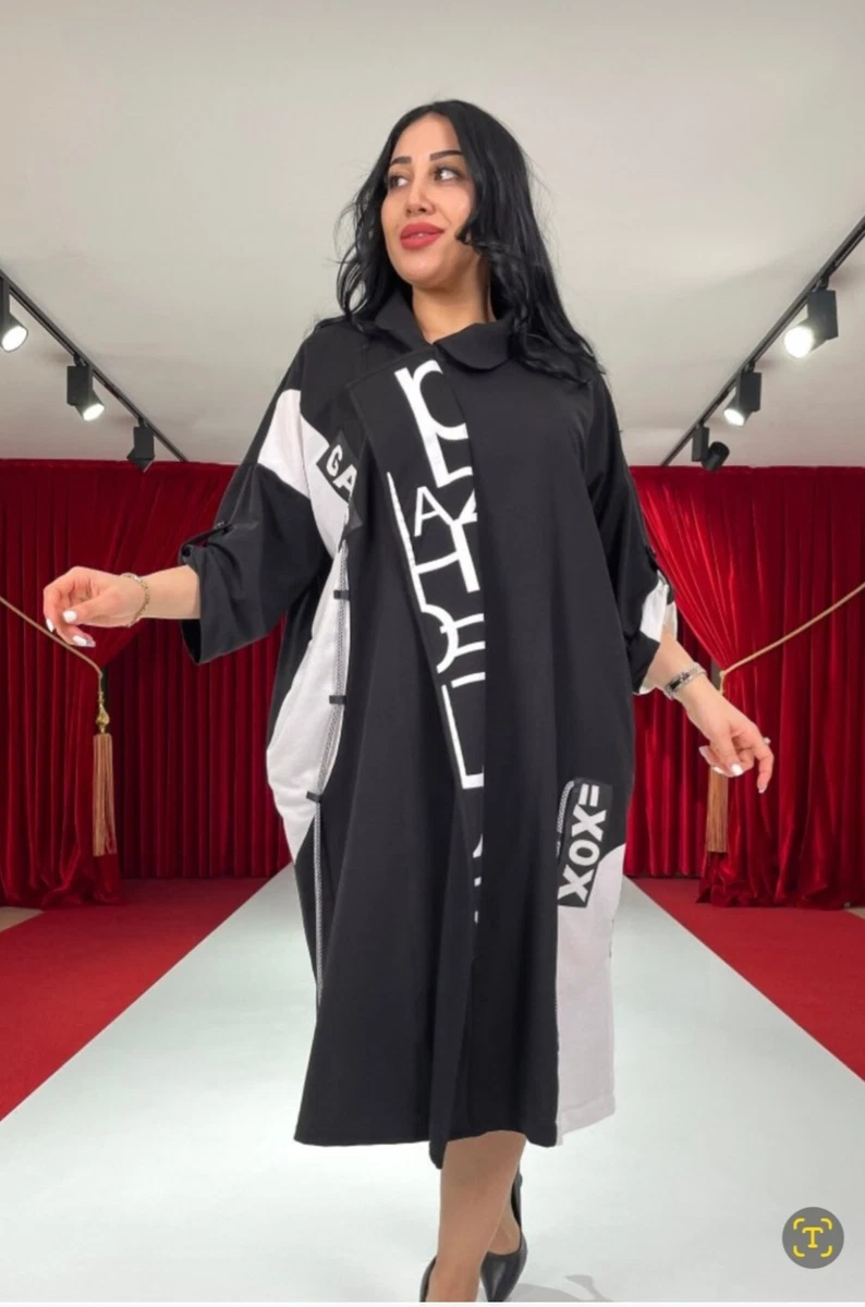 Brand New DESIGNER DARKWIN BLACK and WHITE Dress Plus Size 2Turkish.US18 20