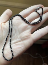 Natural Black Spinel Choker Necklace, Tiny Faceted Beads, Sparkling Like Crazy
