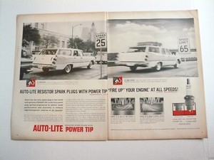 1959 Autolite Resistor Spark Plugs Dodge Sierra Station Wagon 2-page Print Ad