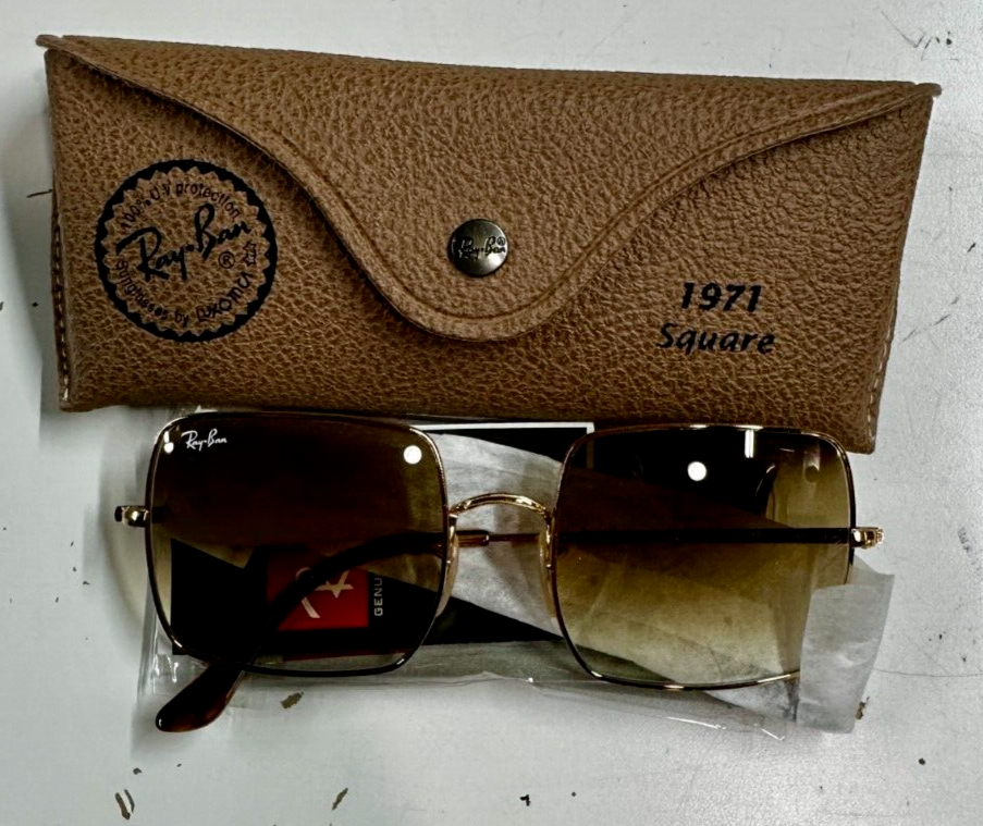 【大人気モデル】Ray-Banサングラス RB1971 SQUARE ゴールド SQUARE 1971 CLASSIC Sunglasses in Arista Gold and Light