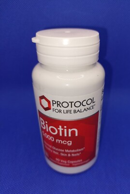 PROTOCOL FOR LIFE BALANCE Biotin 5000mcg Normal Glucose Metabolism Exp 10/25