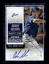 2015 Panini Contenders #12 Andrew Faulkner Prospect Ticket Cracked Ice Auto #/23