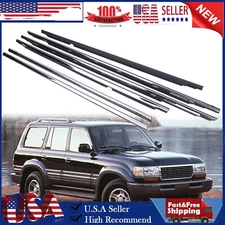 6Pcs Door Window Trim Weatherstrip Seal Belt For Toyota Land Cruiser 1991-1998
