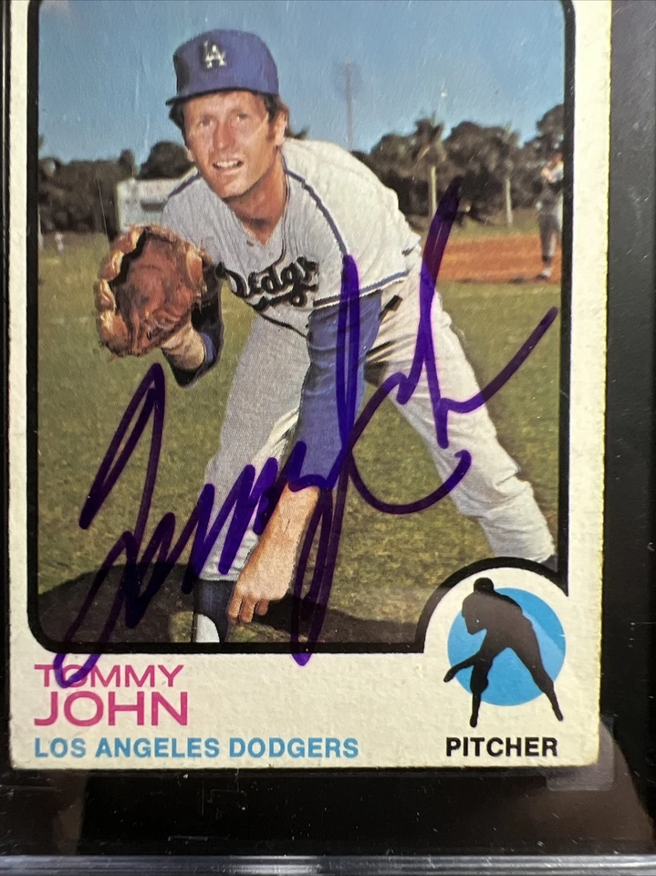 Tommy John SGC With Signed 1973 Topps Baseball Card Los Angeles Dodgers  #258 - Image 3 of 4