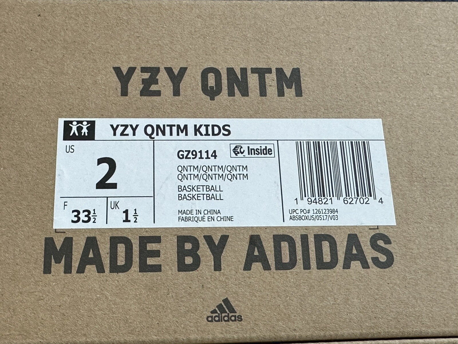 Adidas Yeezy QNTM Kids Brand New Size 2 Youth GZ9114 thumbnail 9