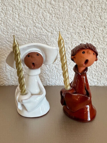 Kerzenhalter Nonne und Mönch, lustig und sehr originell, neu, Handarbeit, Kerzen - Bild 1 von 1