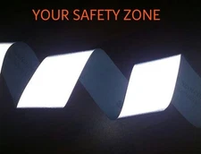 3M 8910 HI VISIBILITY REFLECTIVE SEW ON TAPE, 1" or 2", SILVER, CHOOSE LENGTH