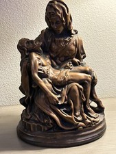Vintage 11” Michelangelo Mary and Jesus Marwel IND Inc Plaster Figurine (Art)