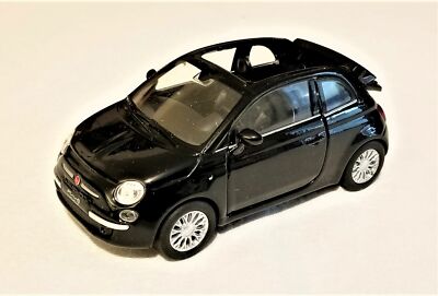 Welly - 1:34 -1:39 Scale Model 2010 Fiat 500C Black (BBWE43612DBK