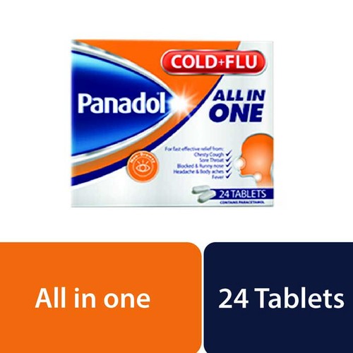 Panadol Cold and Flu All in one relieves from cold, flu & chesty cough